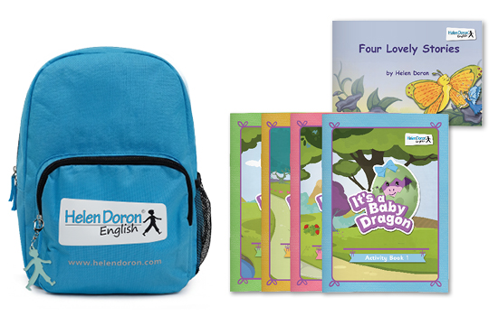 Libri e zainetto del corso "It's a Baby Dragon"